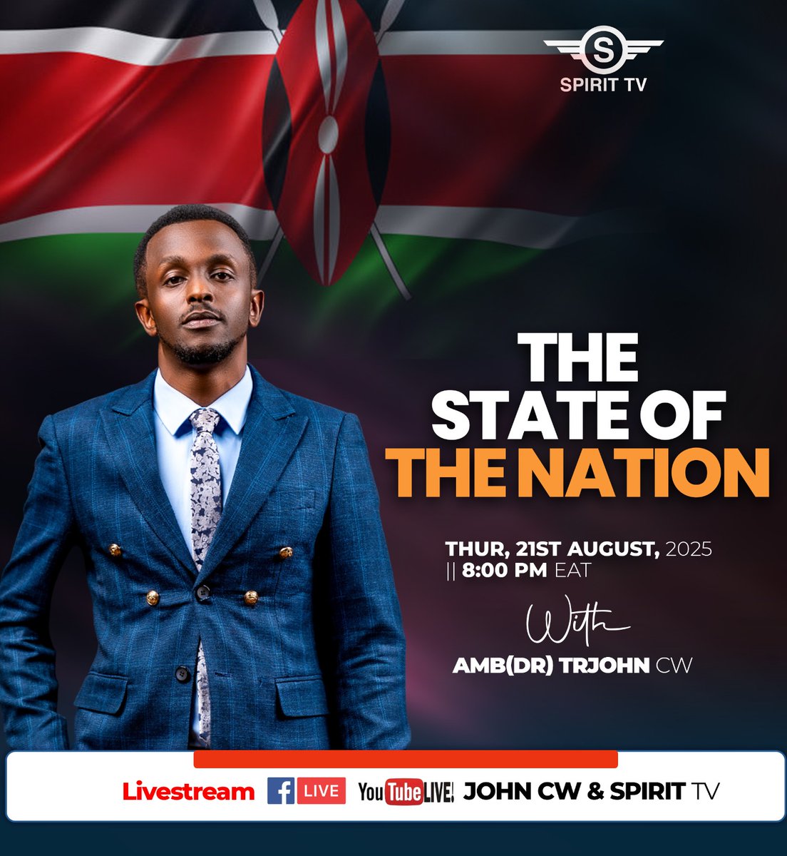 TrJohnCW's tweet photo. There comes a time when the Issachar tribe must take their stand; men graced to discern times and seasons, guiding the nation in truth. And now is that time!Join us tonight at 8PM for The State of the Nation O’clock with Amb(Dr).Tr John CW
#TheStateOfTheNation https://t.co/tDPPgE9Av3