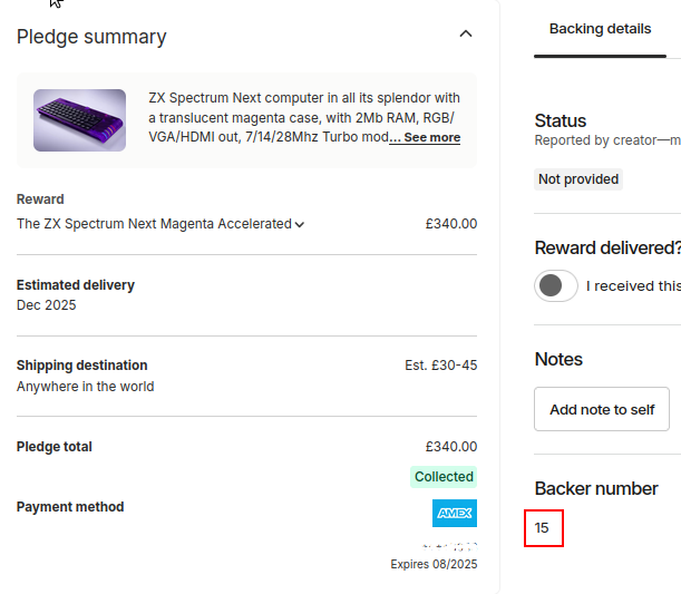 Trailmyx's tweet image. Even through I was trying to be super fast, somehow 14 other people beat me to the top of the Spectrum Next Kickstarter. #spectrumnext @olifiers.  Where&apos;d ya&apos;ll place?