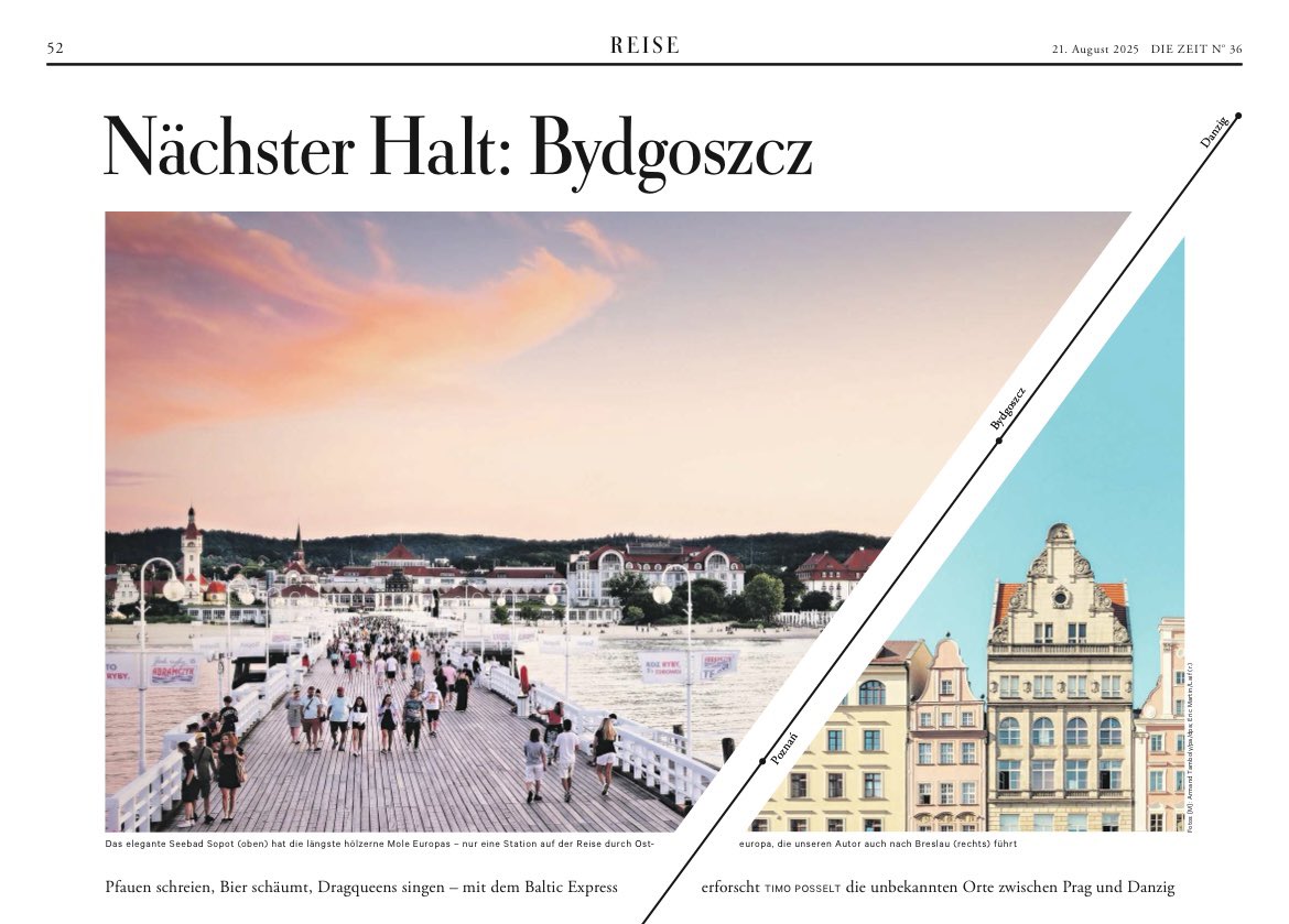 timoposselt's tweet photo. Seit Kurzem fährt ein neuer Zug von Prag bis nach Danzig und hält an vielen wenig bekannten Orten in Tschechien und Polen mit Namen wie Pardubice oder Bygdoszcz. Für @DIEZEIT bin ich mit dem Baltic Express gefahren. Meine Reisereportage lest ihr via Link im Thread https://t.co/tt5wgqLVIW
