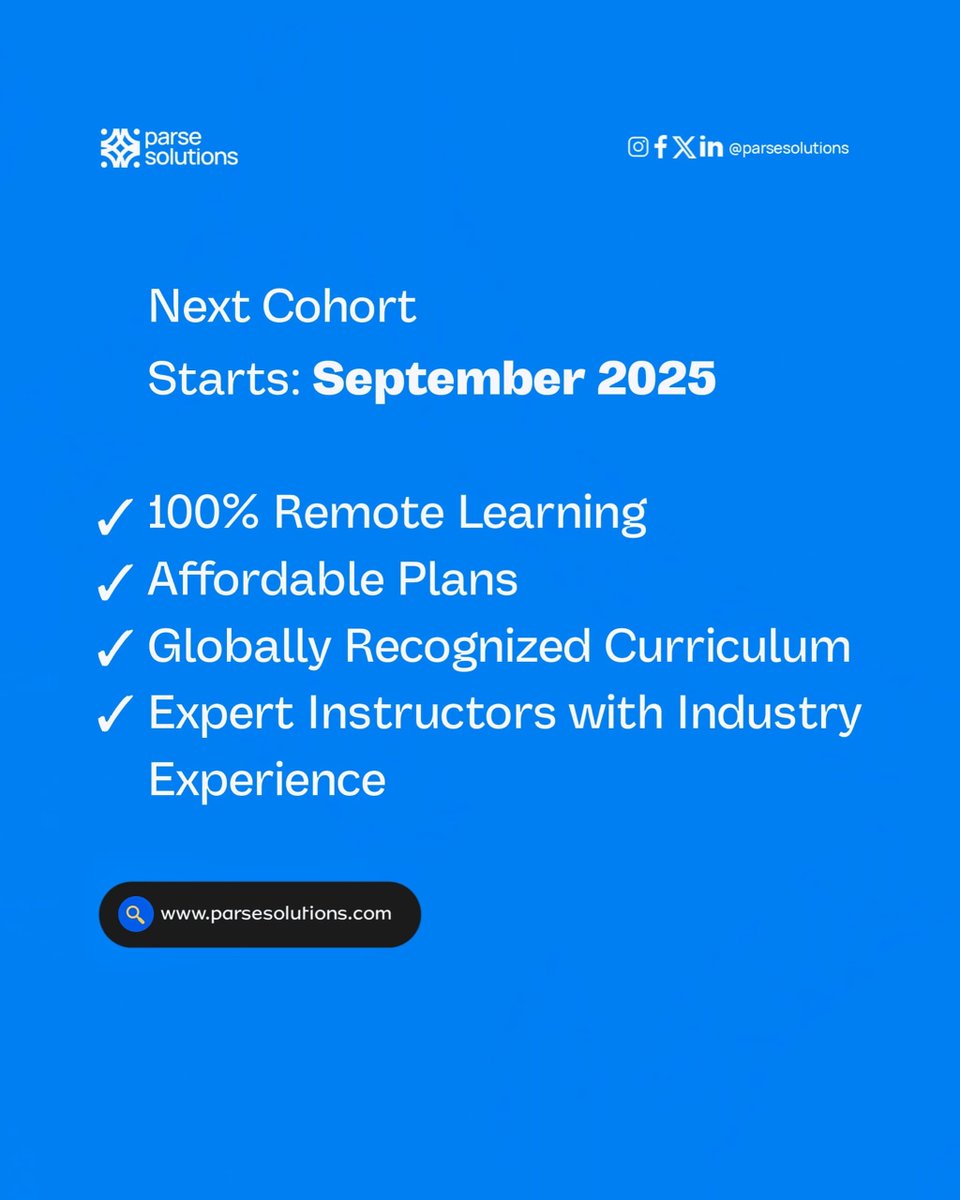 ParseSolutions's tweet image. Enjoy affordable classes, flexible virtual learning, dedicated support, and so much more. Don’t wait!, join us today.💙🧑🏽💻
parsesolutions.com
.
.
.
.
.
#tech #cloudcomputingcourse #explore #cloud