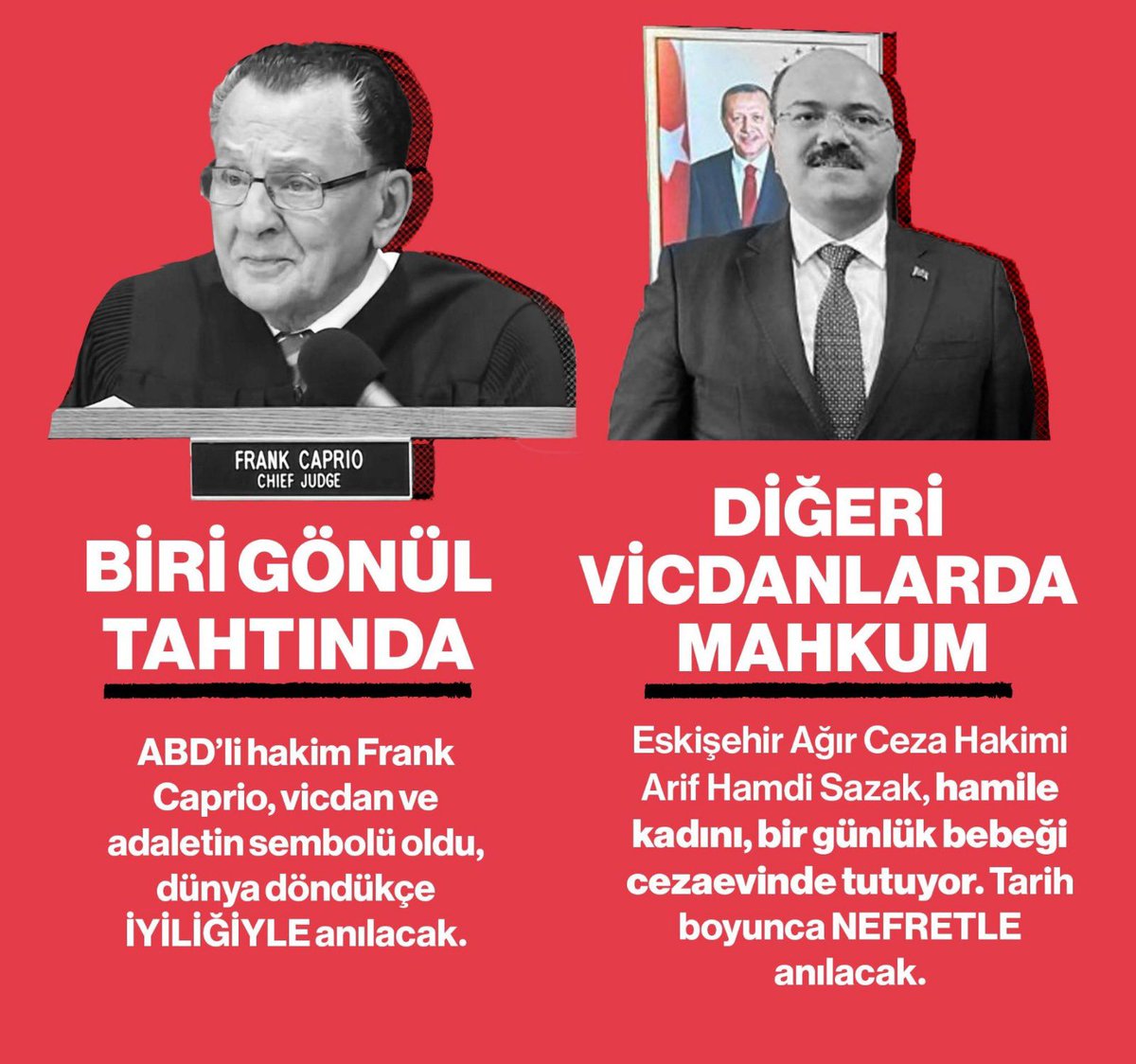 İKİ HAKİM DÜŞÜNÜN! 
Biri gönül tahtında  diğeri vicdanlarda mahkum 

#frankcaprio 
#ahmethamdisazak