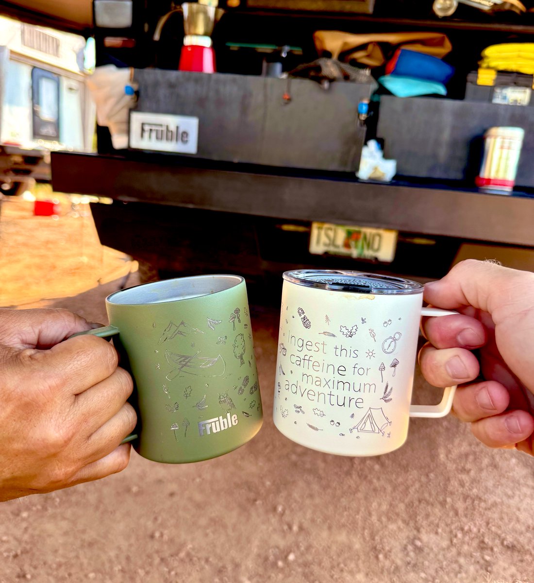 Morning coffee with friends at the foot of a mountain is what <a href="/FrubleFab/">Fruble</a> is all about. ☕️