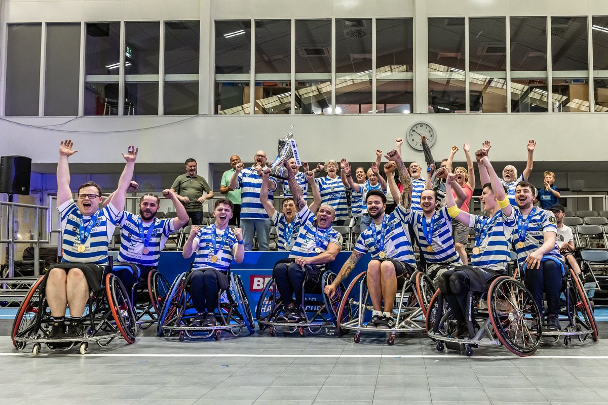 HalifaxPanthers's tweet photo. Betfred Wheelchair @TheChallengeCup โ
Betfred Wheelchair @SuperLeague League Leaders Shield โ
2 down, 1 to go @hxwhrl ๐ตโช๏ธ๐พ
#Panthers2025 #BAWA #Wheelchair #RugbyLeague #TrebleChasers https://t.co/BdPKhCJJtL