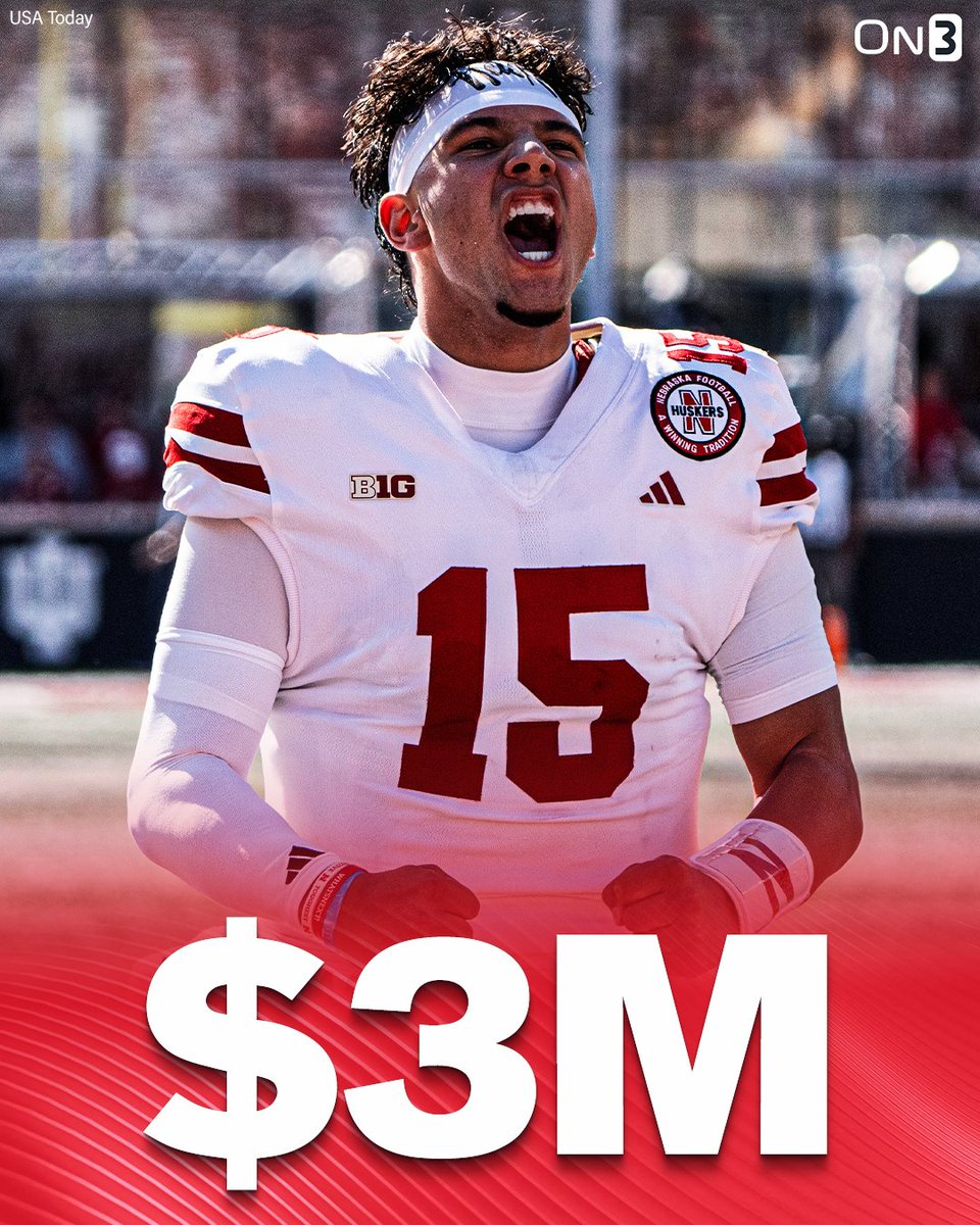 On3 (@on3sports) on Twitter photo NEW: Nebraska QB Dylan Raiola will make more than $3M this season, <a href="/PeteNakos_/">Pete Nakos</a> reports🌽
on3.com/news/tracking-… NEW: Nebraska QB Dylan Raiola will make more than $3M this season, <a href="/PeteNakos_/">Pete Nakos</a> reports🌽
on3.com/news/tracking-…