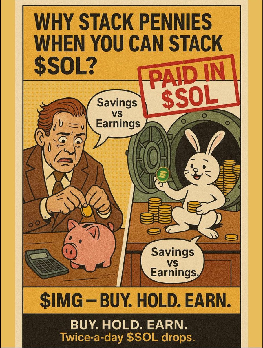 Why stack pennies when you can stack $SOL? 😏, and more bullish news is incoming family. We said a lot in our space yesterday, but there’s still so much more. Keep stacking, keep glitching. 🔑 #IMGprotocol $IMG