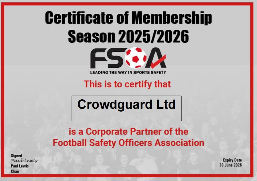 Crowdguard (@crowdguard1) on Twitter photo Crowdguard is proud to be an active member of PSSA, UKCMA & FSOA. These partnerships reflect our commitment to collaboration, best practice & continuous improvement in HVM, crowd management & event safety. Learn more: crowdguard.co.uk
#Crowdguard #EventSafety Crowdguard is proud to be an active member of PSSA, UKCMA & FSOA. These partnerships reflect our commitment to collaboration, best practice & continuous improvement in HVM, crowd management & event safety. Learn more: crowdguard.co.uk
#Crowdguard #EventSafety
