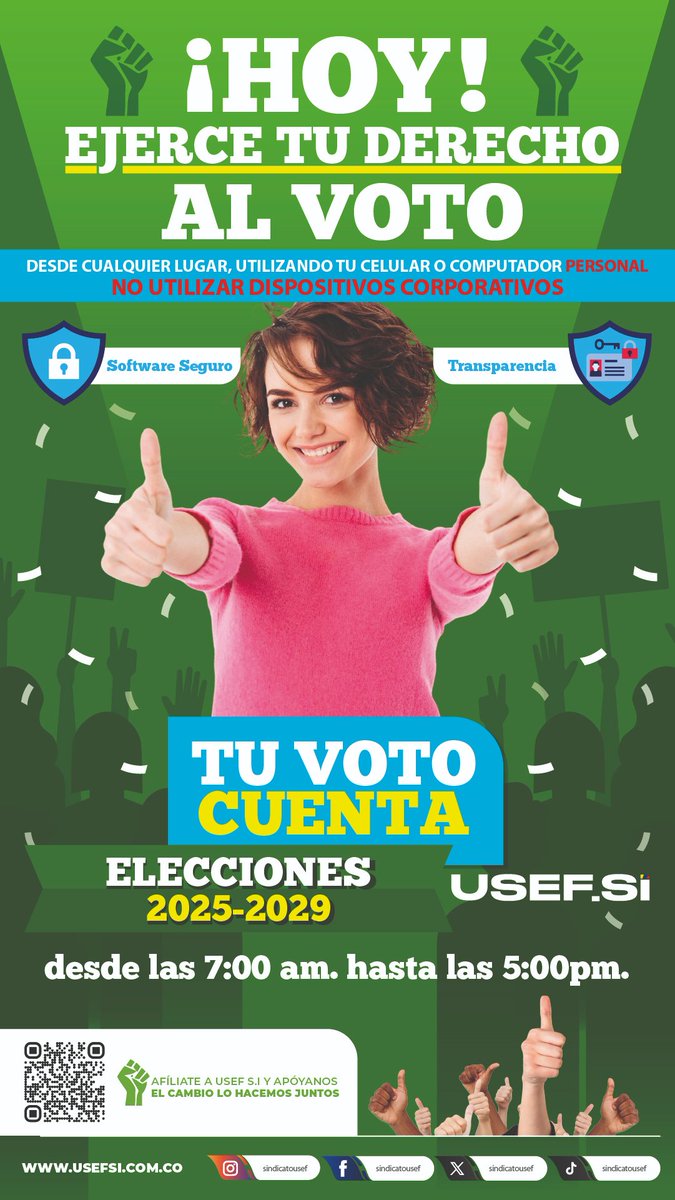 sindicatousef's tweet photo. Hoy es el momento de elegir, ejerce tu derecho al voto hasta las 5:00pm.
Juntos trabajamos por unas elecciones seguras y transparentes.

Ingresa a este link https://t.co/lutSoincdf
TU VOTO CUENTA. https://t.co/KayaOBWnUY