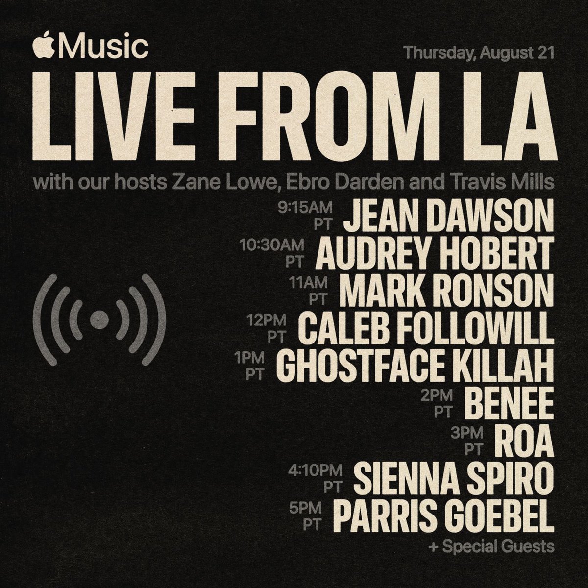 The week isn’t over just yet. Tune in to Apple Music 1 for more surprises and special guests. apple.co/AHHStudios