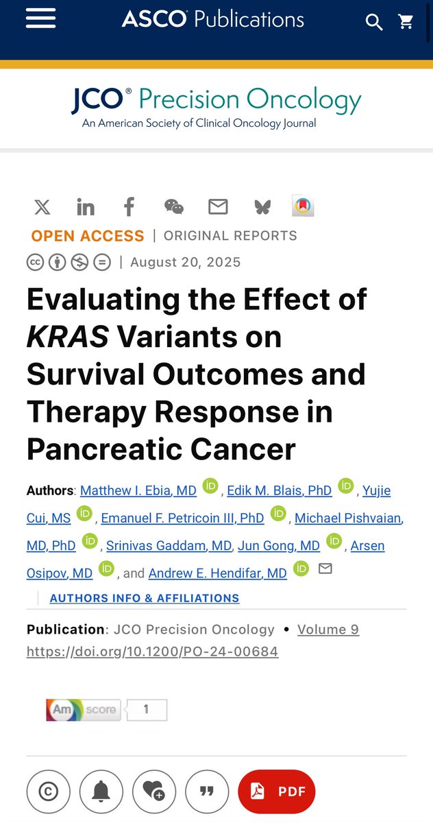 Jun Gong (@jgong15) on Twitter photo Real-world analysis in <a href="/JCOPO_ASCO/">JCO Precision Oncology</a> of a large <a href="/PanCAN/">PanCAN</a> <a href="/Perthera/">Perthera</a> #KnowYourTumor cohort ➡️ effects of #KRAS variants on survival and therapy response in #PDAC led by <a href="/DrHendifar/">Dr. Andrew Hendifar</a> <a href="/DrArsenOsipov/">Arsen Osipov, MD</a> <a href="/SriGaddamMD/">Srinivas Gaddam, MD, MPH</a> and team <a href="/CedarsSinai/">Cedars-Sinai</a> <a href="/MPishvaian/">Mike Pishvaian</a>
ascopubs.org/doi/10.1200/PO…
<a href="/OncoAlert/">OncoAlert</a> Real-world analysis in <a href="/JCOPO_ASCO/">JCO Precision Oncology</a> of a large <a href="/PanCAN/">PanCAN</a> <a href="/Perthera/">Perthera</a> #KnowYourTumor cohort ➡️ effects of #KRAS variants on survival and therapy response in #PDAC led by <a href="/DrHendifar/">Dr. Andrew Hendifar</a> <a href="/DrArsenOsipov/">Arsen Osipov, MD</a> <a href="/SriGaddamMD/">Srinivas Gaddam, MD, MPH</a> and team <a href="/CedarsSinai/">Cedars-Sinai</a> <a href="/MPishvaian/">Mike Pishvaian</a>
ascopubs.org/doi/10.1200/PO…
<a href="/OncoAlert/">OncoAlert</a>