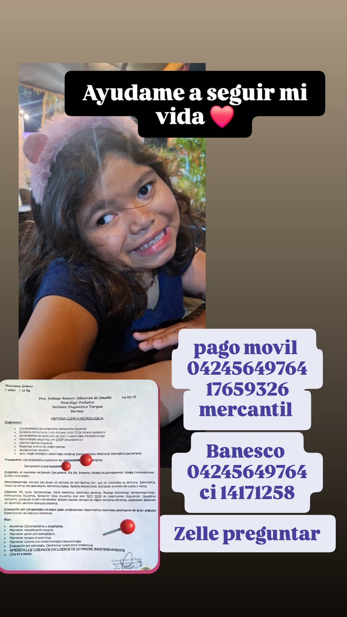#URGENTE requiero seguir tratamiento faltan $160 d eso depend mi evolución d lo contrario retrocedo🧎‍♀️tambien podr sr operada d mis ojos ya casi inicio el nuevo año escolar y no he recaudado el monto d $3000 todo suma
gofund.me/44d83ff1
pm
04245649764
17659326
mercantil