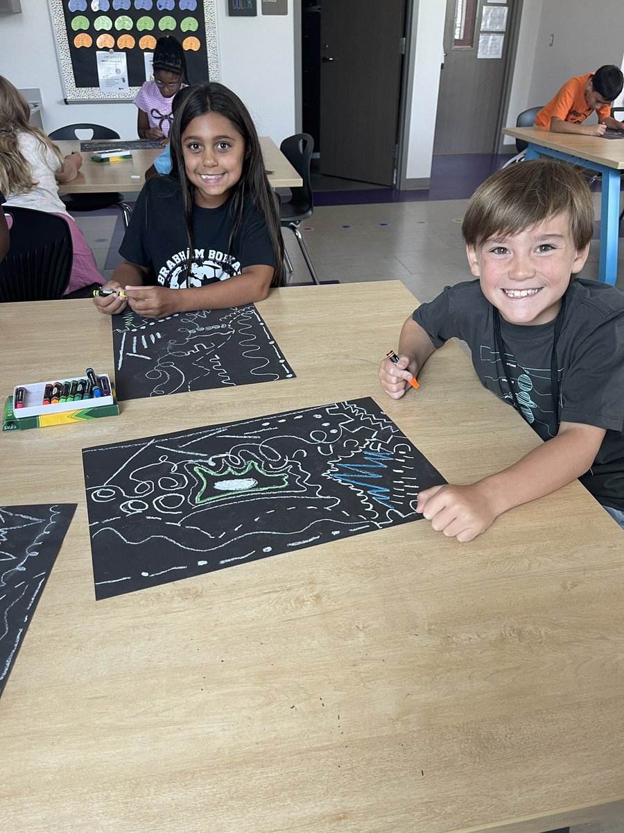 WISDLagway's tweet photo. Diving into the world of lines in art-wavy, zig zag, swirl, polka dot—and brought them to life with brand new oil pastels! 🖍️@SarahMatej https://t.co/NQa5bG5IkA