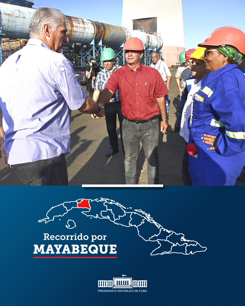 Presidencia Cuba 🇨🇺 (@presidenciacuba) on Twitter photo 🇨🇺| El Presidente <a href="/DiazCanelB/">Miguel Díaz-Canel Bermúdez</a> inició su vista este jueves a la provincia de Mayabeque por la Central Termoeléctrica Ernesto Guevara de la Serna, del municipio Santa Cruz, donde una de sus tres unidades generadoras atraviesa por un profundo mantenimiento.
🧵 🇨🇺| El Presidente <a href="/DiazCanelB/">Miguel Díaz-Canel Bermúdez</a> inició su vista este jueves a la provincia de Mayabeque por la Central Termoeléctrica Ernesto Guevara de la Serna, del municipio Santa Cruz, donde una de sus tres unidades generadoras atraviesa por un profundo mantenimiento.
🧵