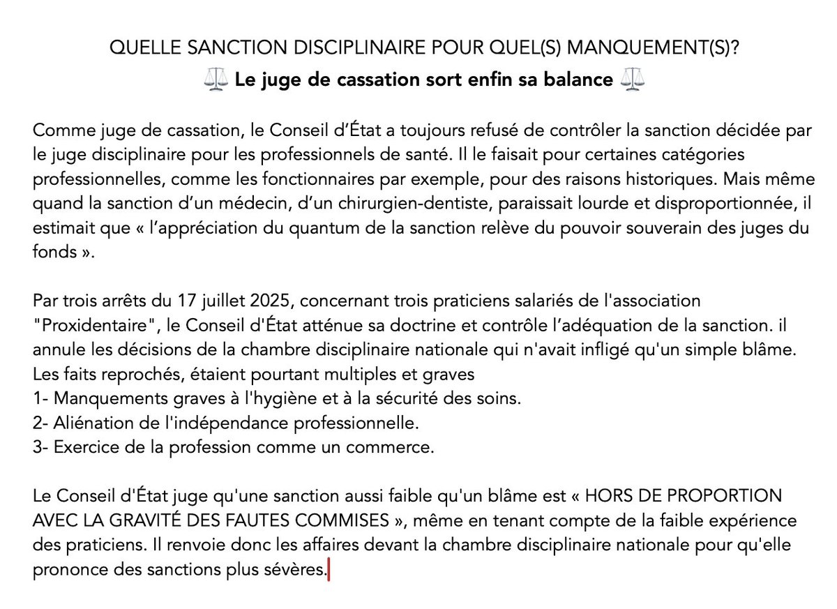 marcsabek's tweet photo. QUELLE SANCTION DISCIPLINAIRE POUR QUEL(S) MANQUEMENT(S)?
⚖️ Le juge de cassation sort enfin sa balance ⚖️ https://t.co/ojI8kxdPaR