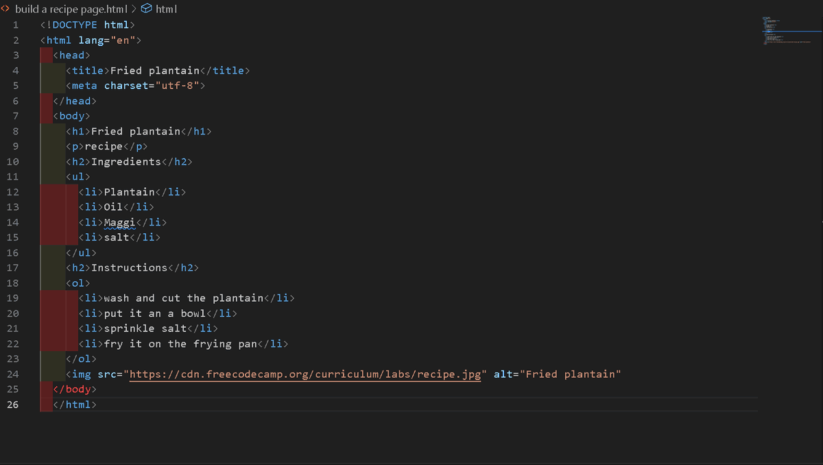 DRex_code's tweet image. 💻 Just built my first recipe page using HTML! 🍽️
Titled it: Fried Plantain 😋
✅ Added headings
✅ Ingredient list
✅ Step-by-step instructions
✅ An image to finish it off!
Excited to keep improving my web dev skills 🚀 #100DaysOfCode #WebDev #HTML