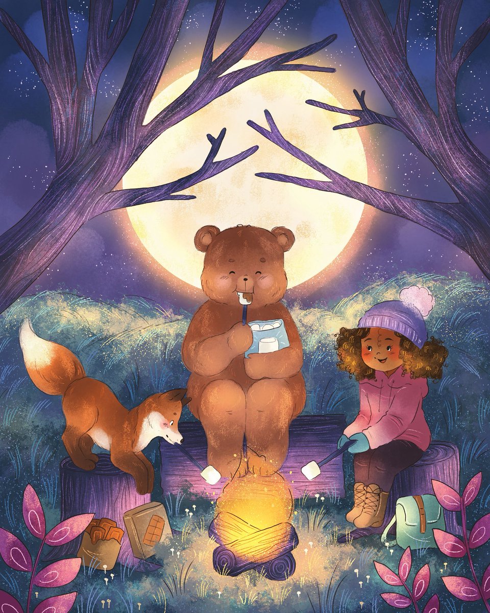 Late summer s’mores 🤍🌲

Throwback #illustration  I’m always craving for fall weather and activities during late august but the 100 degree days seem to disagree with me 🫠

#kidlit #kidlitart #digitalart #procreate #childrensbookillustration