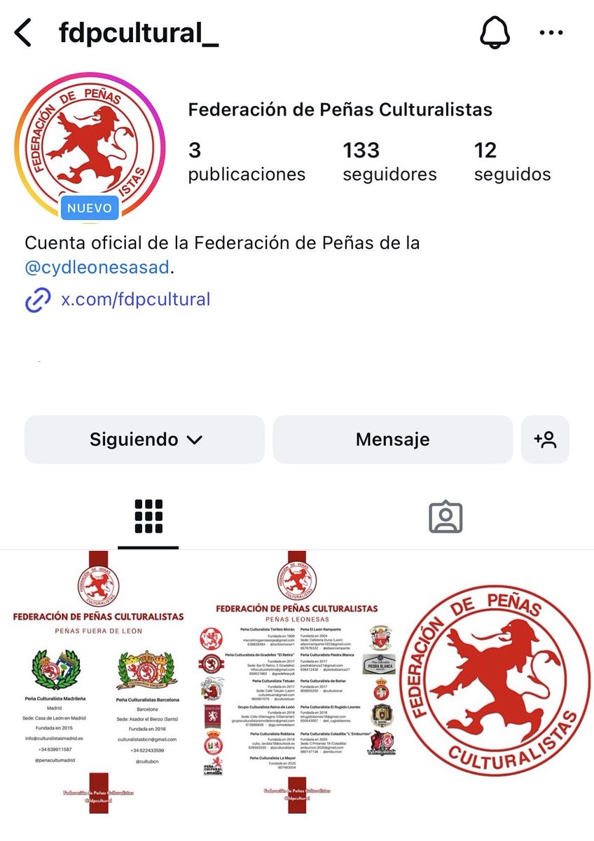 📸 ¡Ya tenemos cuenta en Instagram!

Encuéntranos como @fdpcultural_ y sigue nuestra actualidad en ambas redes.

🔗 instagram.com/fdpcultural_

✅ Recordamos que por el momento, esta cuenta de X (Twitter) y la nueva anunciada de Instagram, son nuestras únicas cuentas oficiales.