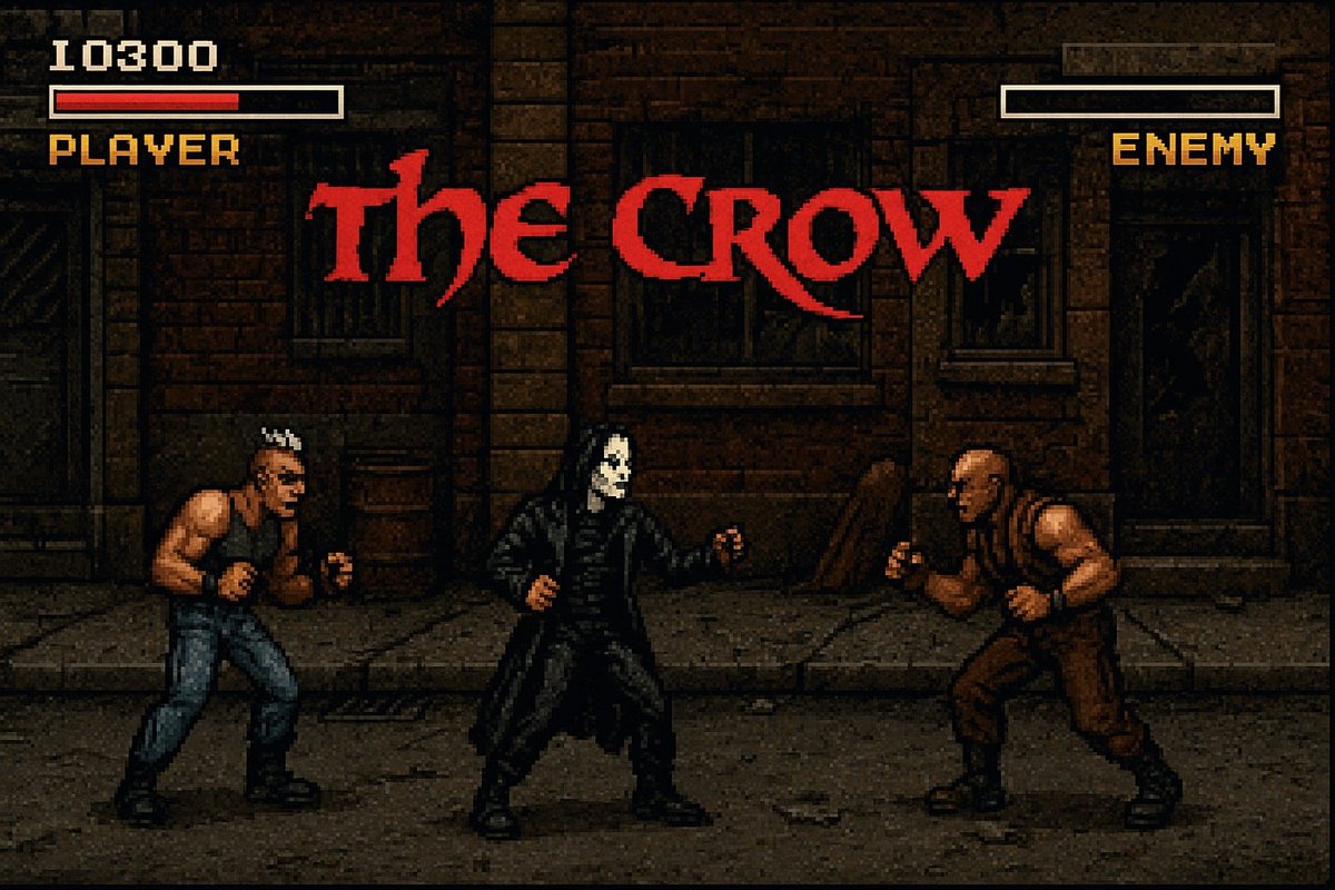 It's a pity that the game based on the movie The #Crow (1994) did not appear on #SMD. We can only imagine how it could have looked.
#SEGA #MegaDrive #concept #ConceptArt #pixelart #Genesis #SegaGenesis #SegaMegaDrive #ai #generation #dev #SMDDev #Art #16bit #TheCrow #beatemup