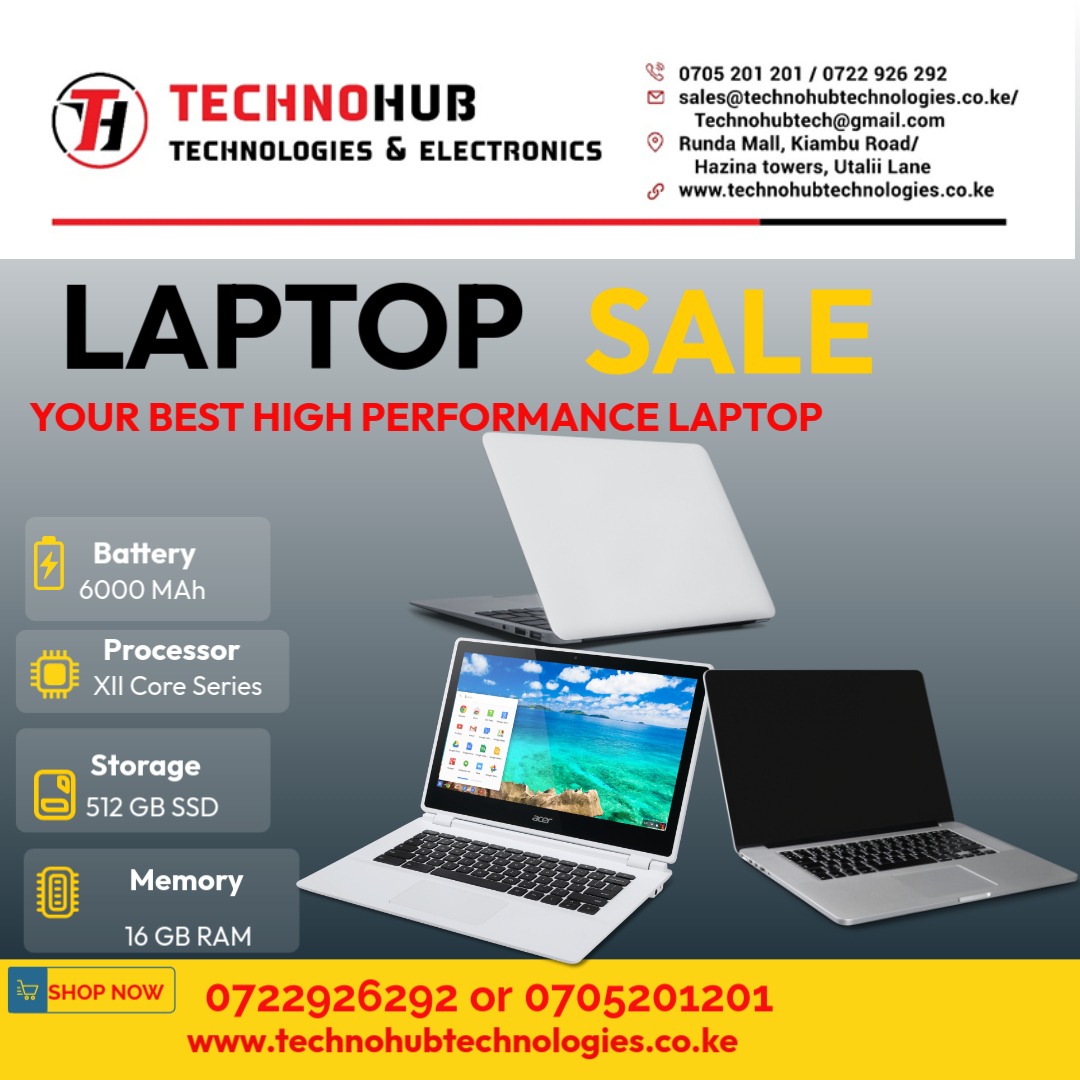 technohubtech's tweet image. Laptops available,  just check us out at Runda Mall 2nd floor shop S20 or technohubtechnologies.co.ke or ☎️📞📞 0705-201-201