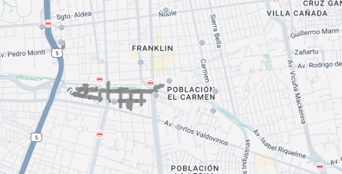 Enel_Informa_CL's tweet photo. [11:56] Mapa muestra #CorteDeEnergía en sector Av. Carlos Valdovinos hasta Centenario, en las comunas de Santiago, San Miguel y San Joaquín. Hasta el momento se registra un 66% de clientes inicialmente afectados ya normalizados. Continuamos trabajando. https://t.co/z5ekMd8a09