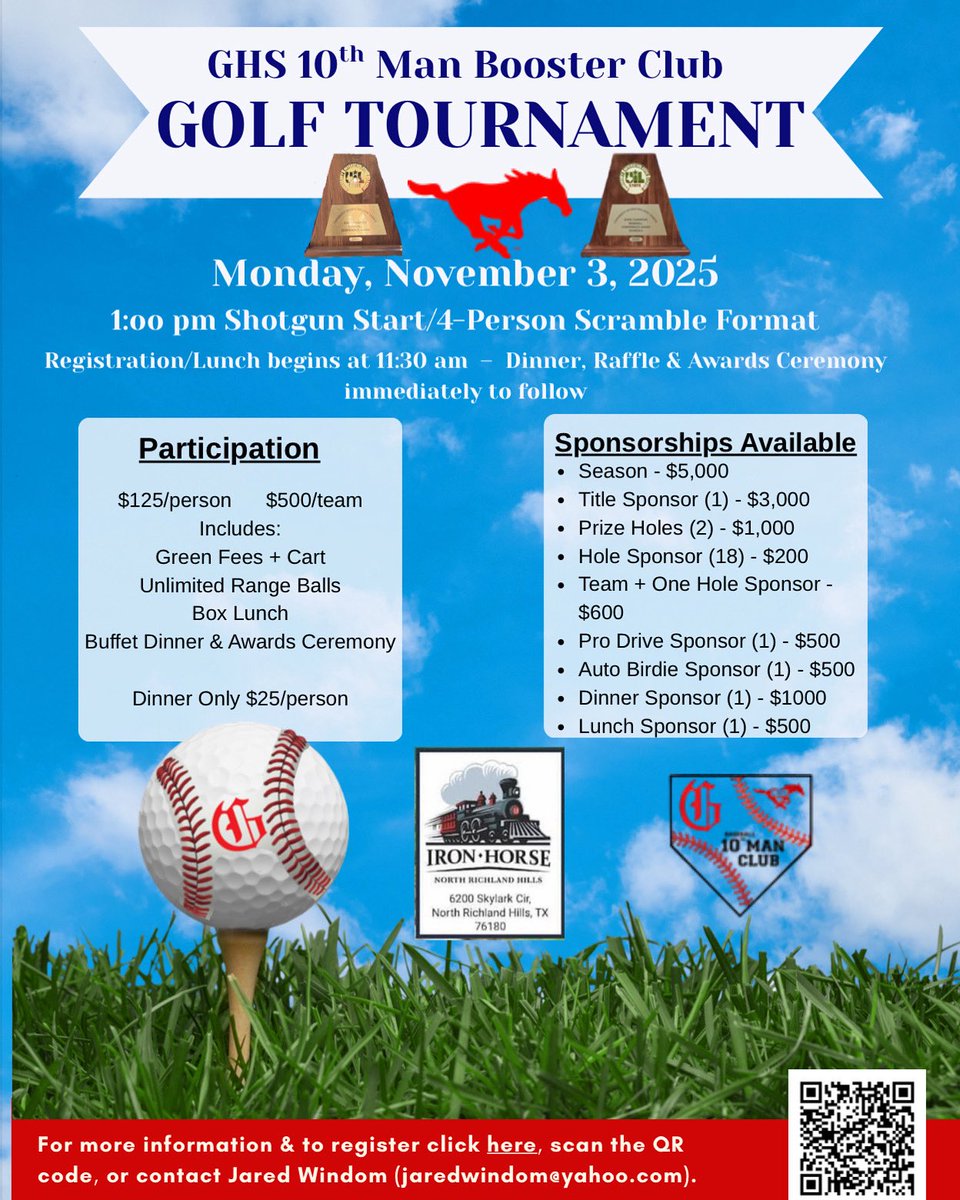 Hit the links with your Back to Back State Champs! Our annual golf tournament is coming up.