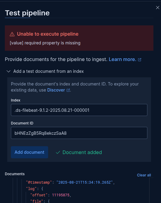 ctrl_alt_it's tweet image. Elasticsearch and Kibana let us down again.  What a spectacularly useless error message.