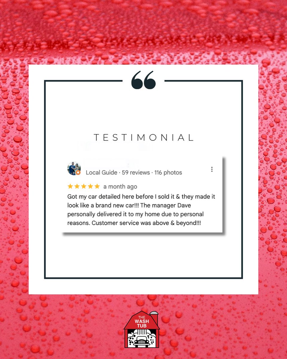 We’re grateful for amazing customers like YOU! ❤️ Thank you for choosing The Wash Tub and trusting us with your car care needs—every wash, every detail, every time. 

#ThankYou #TheWashTub #CleanCarHappyLife #CustomerTestimonial
