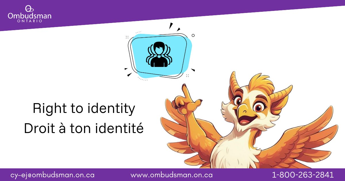 Ontario Ombudsman (@ont_ombudsman) on Twitter photo Right to identity: Young people in care have the right to culturally appropriate supports, products and services that speak to their creed, community and cultural identities. Know more about young people’s rights in care: ow.ly/cZgf50Wvtwo Right to identity: Young people in care have the right to culturally appropriate supports, products and services that speak to their creed, community and cultural identities. Know more about young people’s rights in care: ow.ly/cZgf50Wvtwo