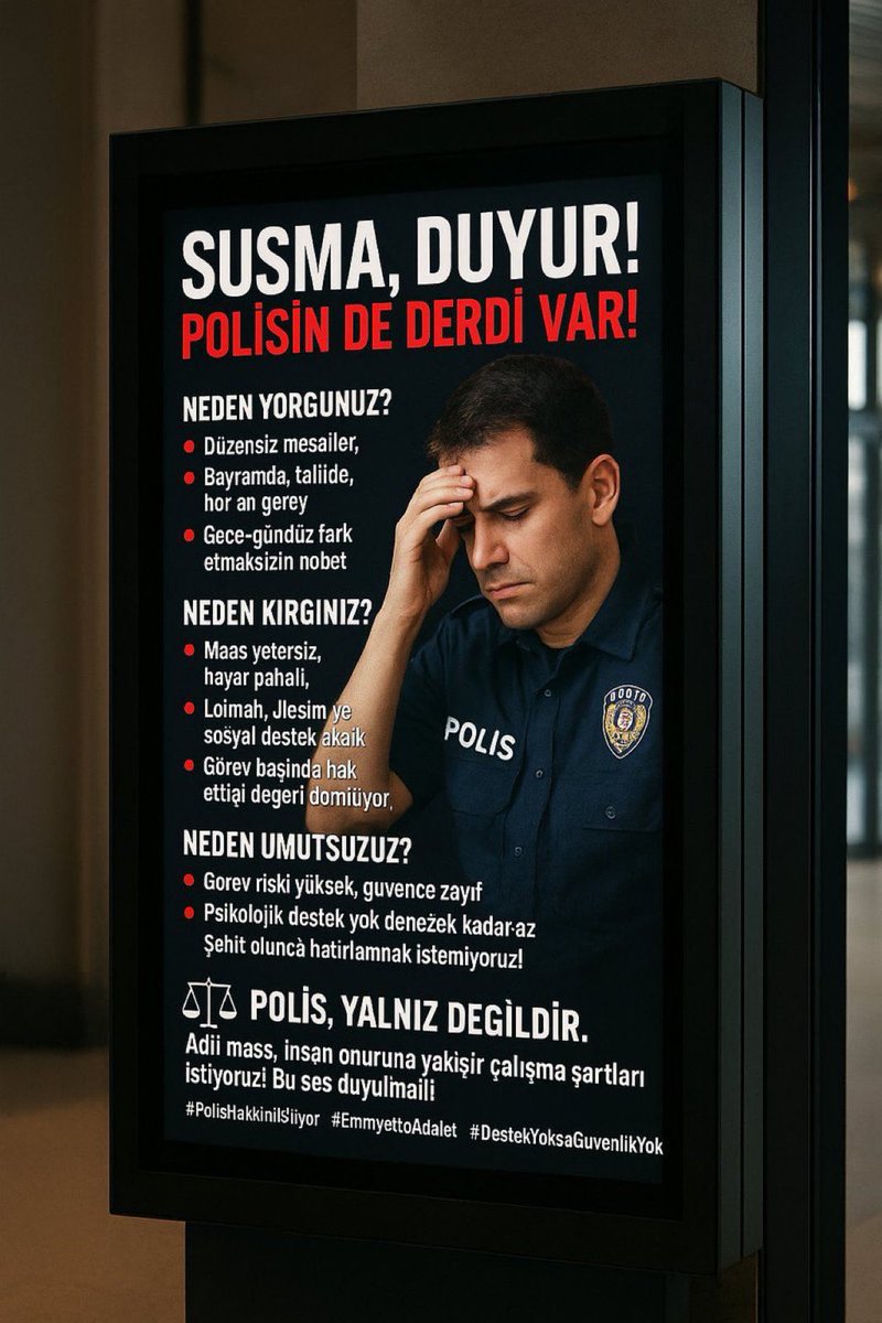 Nüfus memurları nüfus cüzdanı dağıtıyor diye EK ÜCRET aldı.

📌 Öğretmenler EK DERS ÜCRETİ alıyor.

📌Bayramlarda imamlar EK ÜCRET alıyor.

📌 Zabıta polisten fazla maaş alıyor.

📌Sağlıkçılar Döner Sermaye alır.

📌 Polis hak ettiğini alsın artık 

 #PoliseHaksızlık