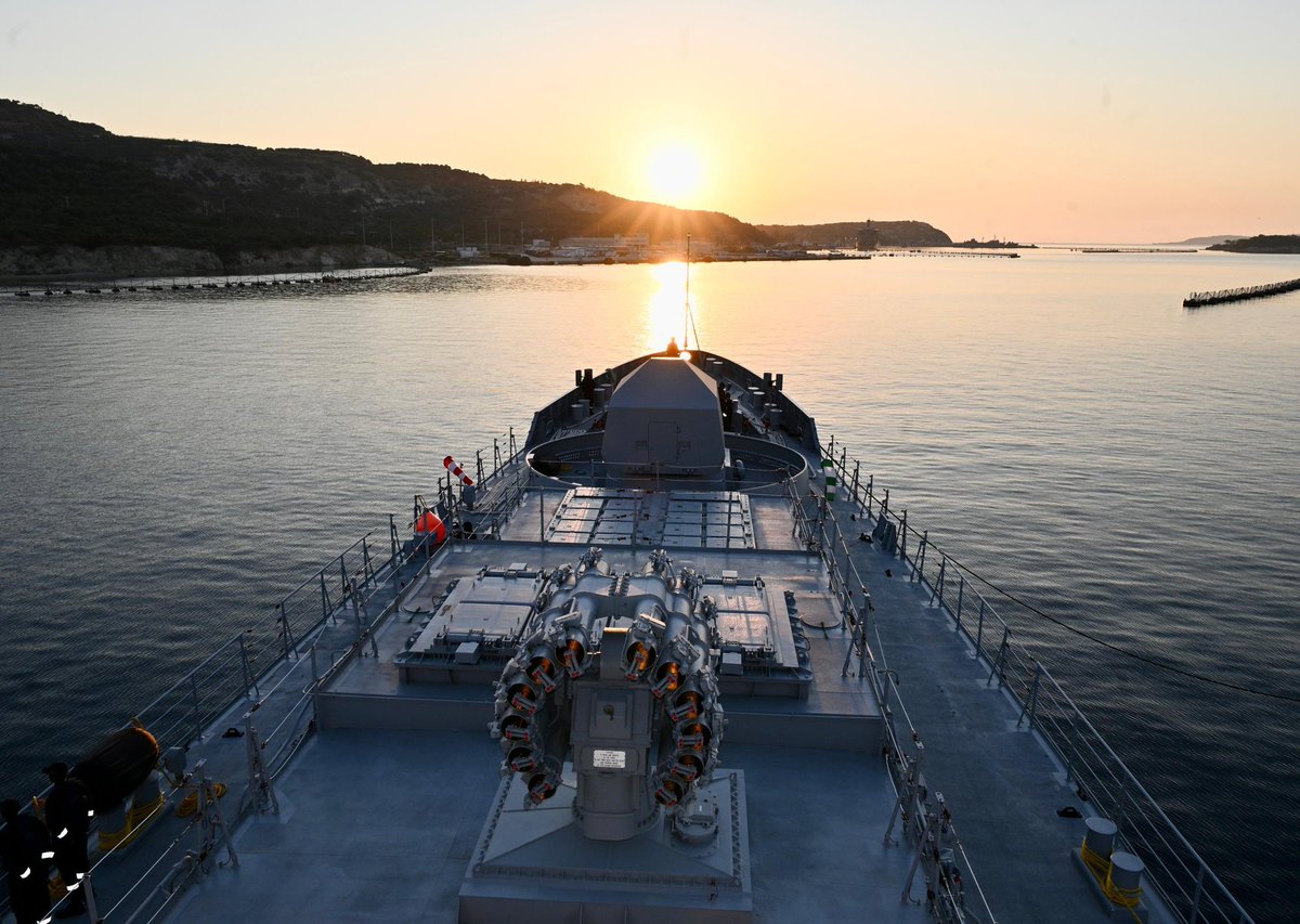 INS Tamal, the latest stealth frigate, arrived at Souda Bay, Greece, on 19 Aug during her return passage to India post commissioning in Russia.
