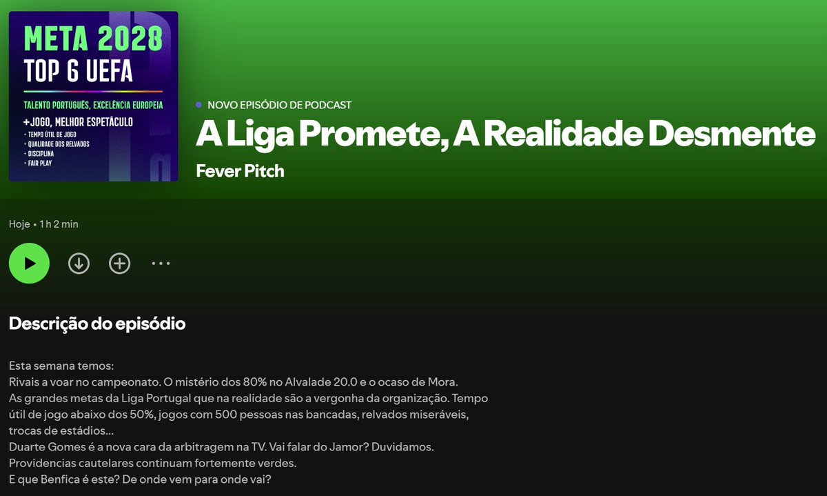 Fever_PitchFC's tweet image. Novo episódio do Podcast Fever Pitch já disponível: 
open.spotify.com/episode/6NL87u…
#feverpitch #podcast #spotify