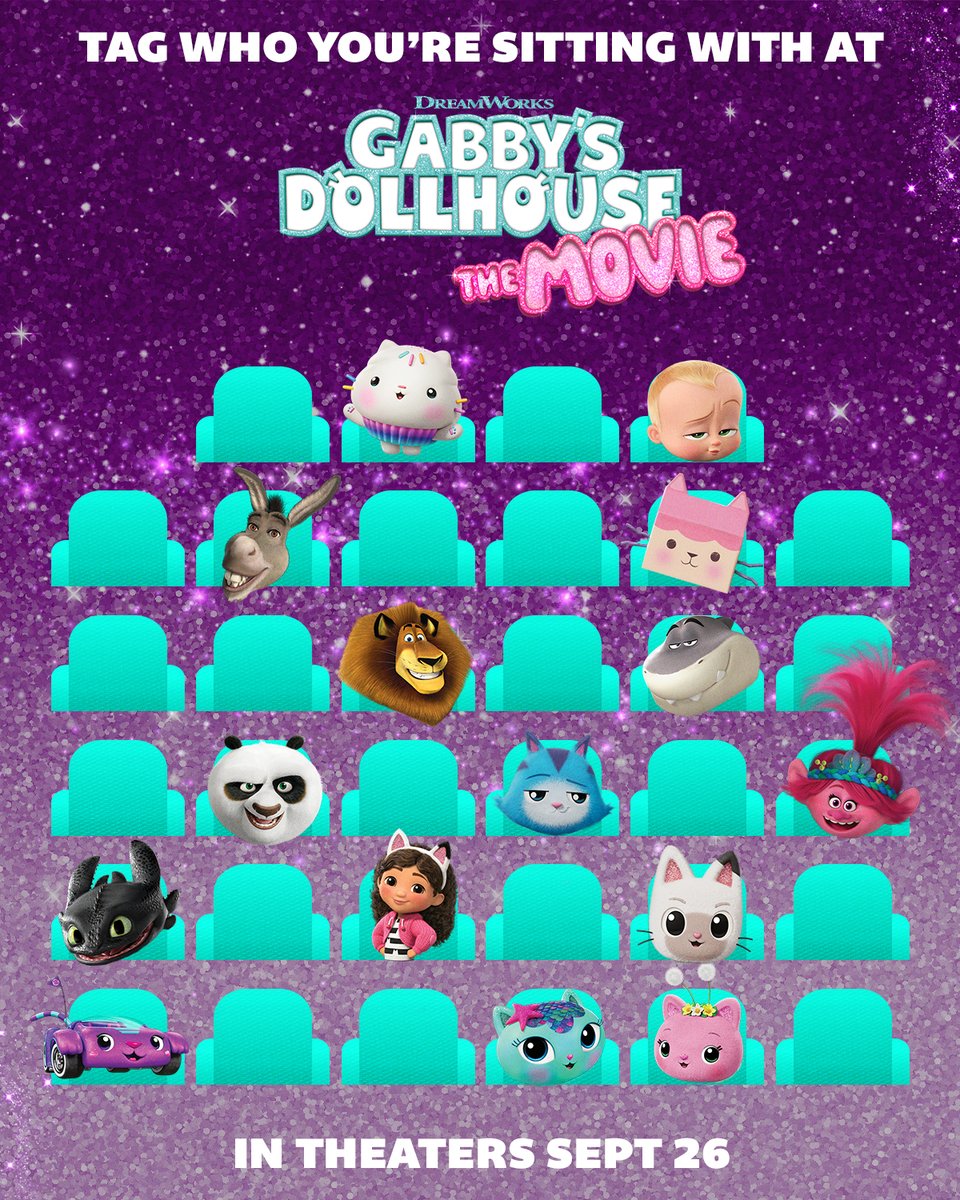 Time to pinch into the big screen for Gabby's biggest adventure yet! ✨ Where would you sit? 🍿 Tag your movie buddy and mark the calendar for Gabby's Dollhouse: The Movie, only in theaters September 26 🎬