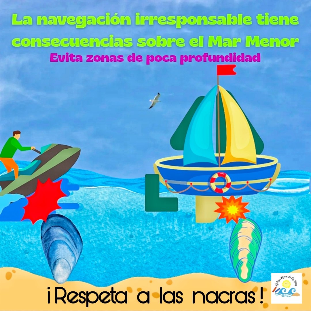 La nacra es un molusco"gigante"que conserva colonias en Mar Menor a salvo del protozoo parásito que las aniquila en el Mediterráneo.

Su robo o daño es un delito medioambiental.

Si navegas a baja profundidad o fondeas en zonas protegidas,puedes romperla y matarla

¡Sé cuidados@!