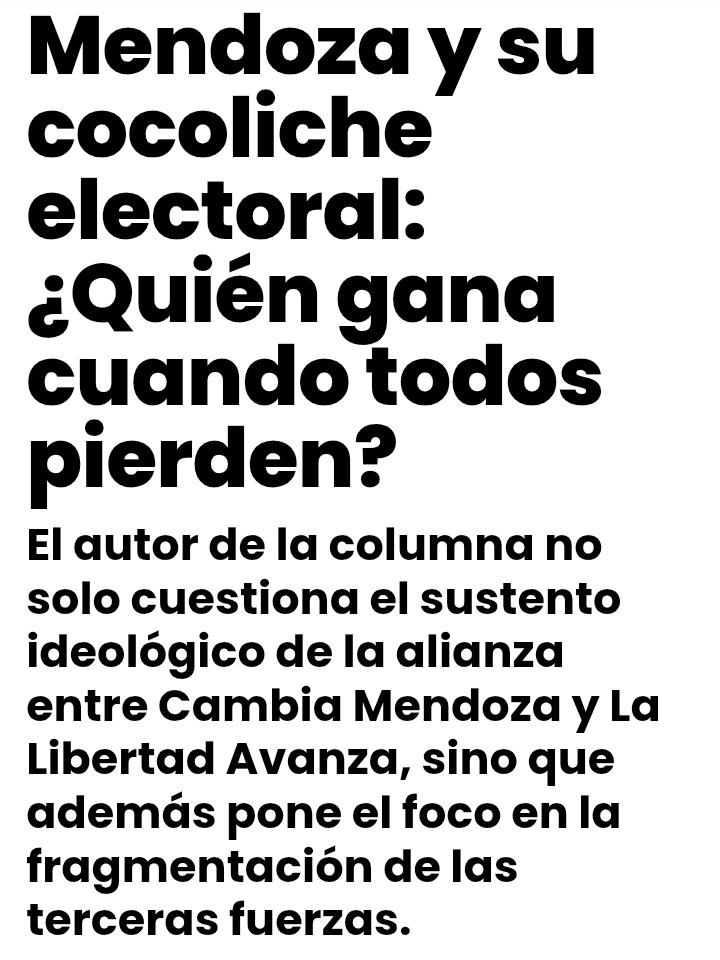 🔥 "Las grandes perdedoras de este "cocoliche electoral" son las terceras vías, agrupaciones que, unidas, podrían arañar hasta el 30% del electorado, pero que hoy navegan en la irrelevancia. El Partido Verde, Libres del Sur; la Alianza Provincias Unidas (con el PRO y Difonso a la