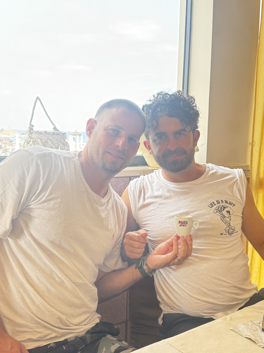 “Life is a bluff!!” Didn’t expect my expresso cup to be poker related while none others were and then my bub next to me had this shirt!! 🤣