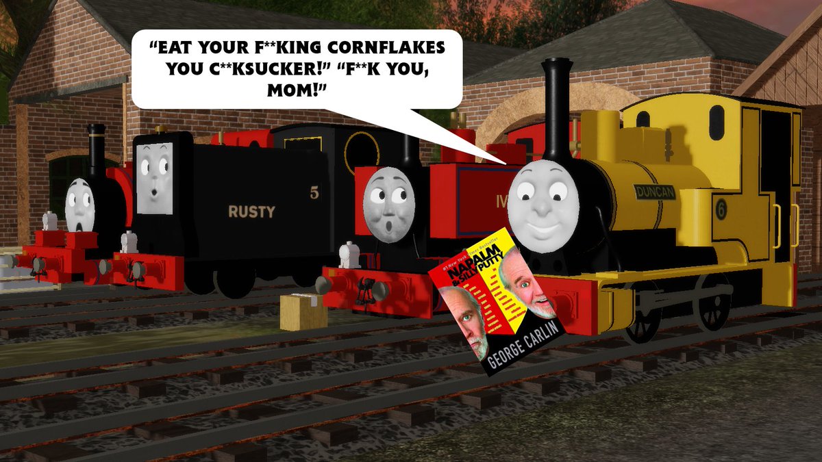 #Sodorgust Day 21: Book

"After an evening of Duncan reading his favourite book, the other engines agreed he would never be allowed to read a bedtime story again."