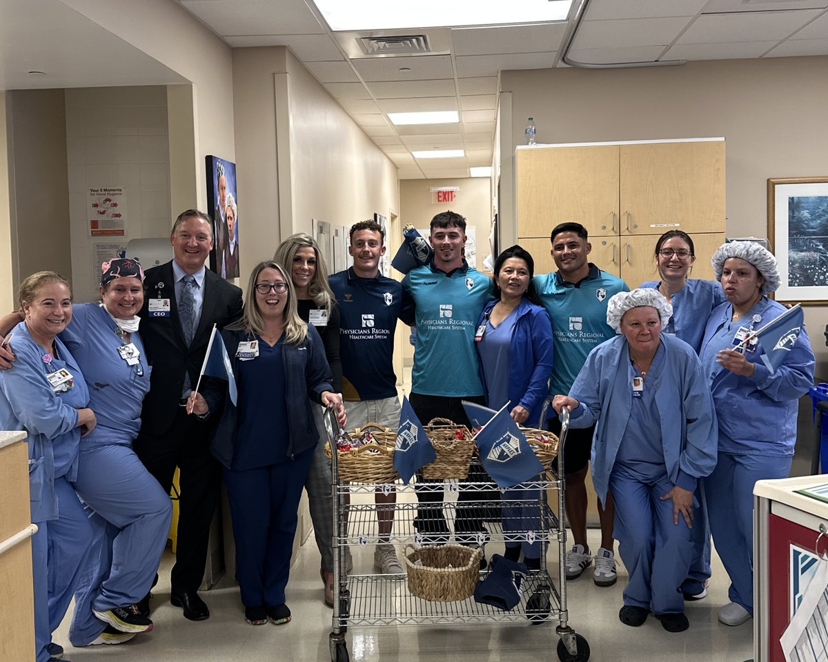 Celebrating our local healthcare heroes with Physicians Regional 💙⚽️

FC Naples players visited the Physicians Regional Pine Ridge and North Hospital locations to meet the incredible doctors, nurses, and staff who give so much to our community. 

#FCNaples #PhysiciansRegional