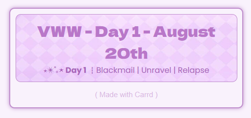 viktorwhumpweek's tweet photo. Huzzah! The weeks of waiting have come to fruition! We may be a little late to the announcement of today, but better late then never! Mention us, and tag your works for #Viktorwhumpweek2025 | #VWW2025 DAY 1 - Blackmail | Unravel | Relapse https://t.co/5pyTPinSCY