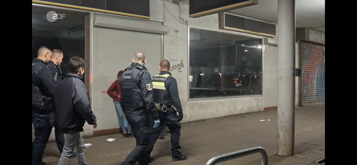 Die <a href="/dunjahayali/">Dunja Hayali</a> fühlt sich so sicher, dass sie in Begleitung von vier Polizisten unterwegs ist. <a href="/ZDF/">ZDF</a>