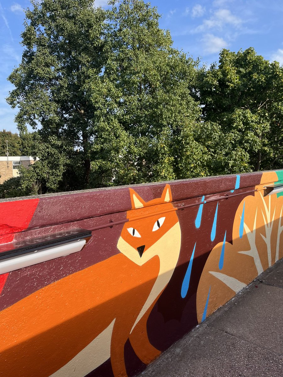 richmondsociety's tweet photo. There’s a new mural on the pedestrian footbridge between St Mary’s Grove and Sheendale Road in North Richmond. It aims to commemorate the heritage of the area - from agricultural to industrial. https://t.co/4dkFjusG0L