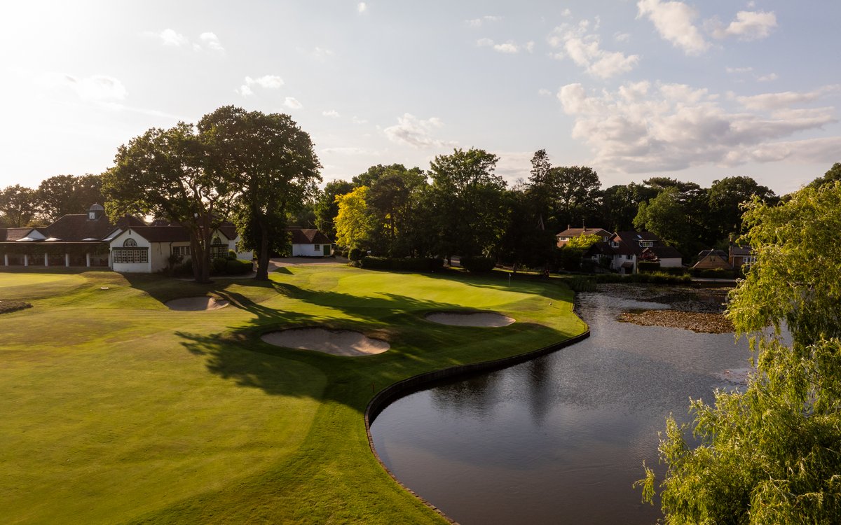 Our 18th is the perfect finish to any match or medal — bunkers, a heavily sloping green, and Jessie’s Pond all in play.

Birdies and doubles are equally possible here, but at least the green’s hidden from the veranda to spare any embarrassment.