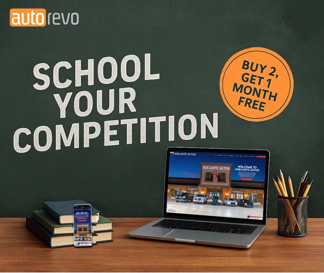 AutoRevo's tweet photo. AutoRevo sites are fast, mobile-first, SEO-ready, and built to turn browsers into buyers. For a limited time, when you sign up for 2 months of any AutoRevo website package, you’ll get the 3rd month FREE.

Learn more: https://t.co/sG9LKUD2TE https://t.co/9vNG6mDkup