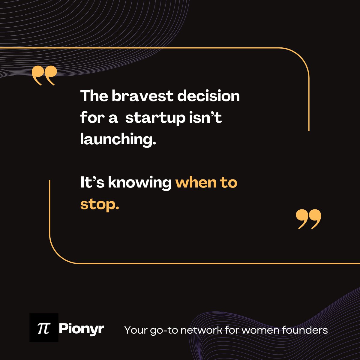 JoinPionyr's tweet photo. The hardest #founder question isn’t how to pivot. It’s when to shut down.

Infinite pivots aren’t always worth it. Sometimes the bravest move is walking away.

Have you defined your shutdown triggers? 👇

#startups #entrepreneurship

Follow @JoinPionyr for founder insights https://t.co/dahluATRMo
