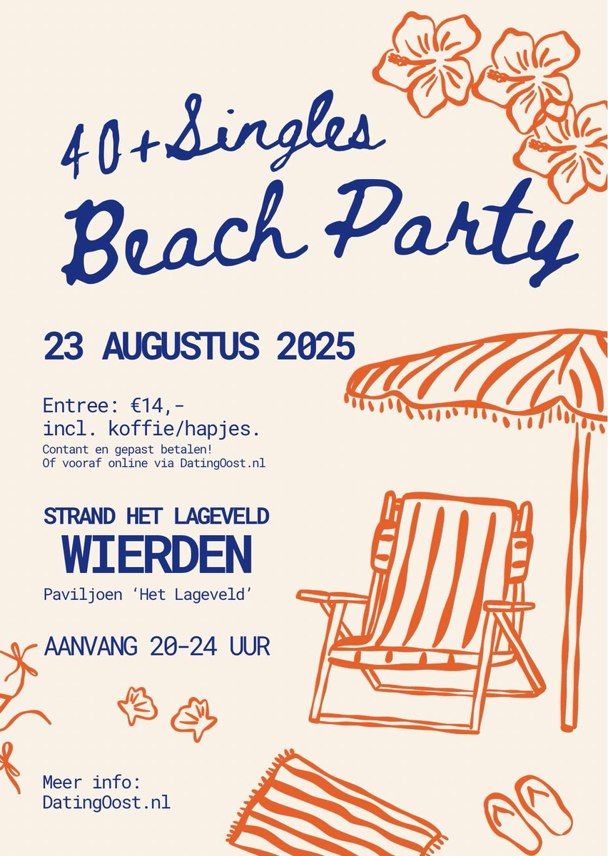 DatingOost's tweet photo. Twee singlesborrels dit weekend. Zaterdagavond 23 aug. beachparty op het Lageveld Wierden.
En zondagmiddag 24 aug. voor alleenstaanden boven de ±60 jaar. Elkaar ontmoeten in de prachtige tuin van Op De Brusse in De Heurne (Gld) aan de Brussendijk→  - https://t.co/cyMRwjSCWP https://t.co/JAUjCcYgNH