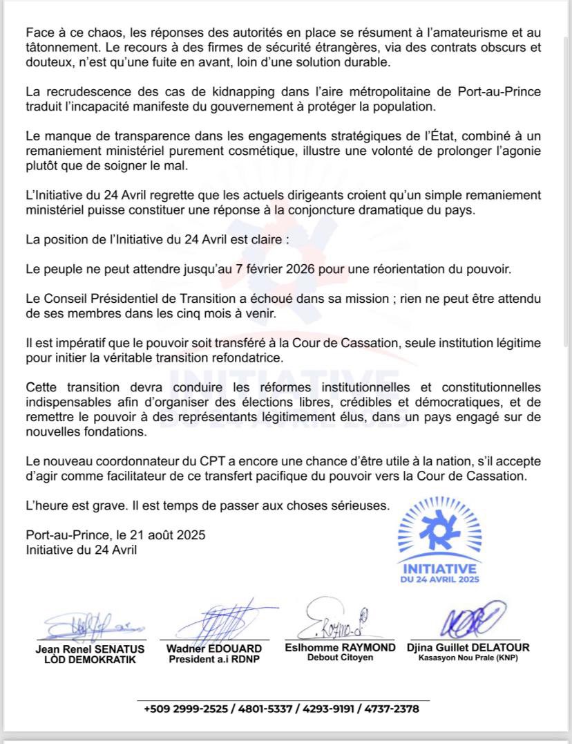 initiative 24 Avril 2025 tweet media