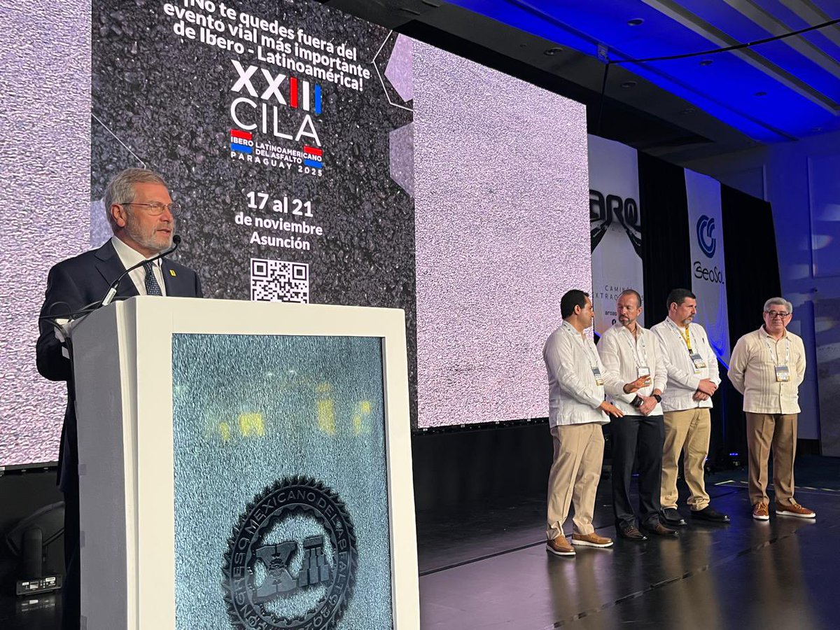 🌎✨ Desde Cancún, México 🇲🇽, en el Congreso Mexicano del Asfalto, grandes referentes del sector vial y del asfalto se suman a la difusión de nuestro XXIII Congreso Ibero-Latinoamericano del Asfalto – Paraguay 2025 🇵🇾.