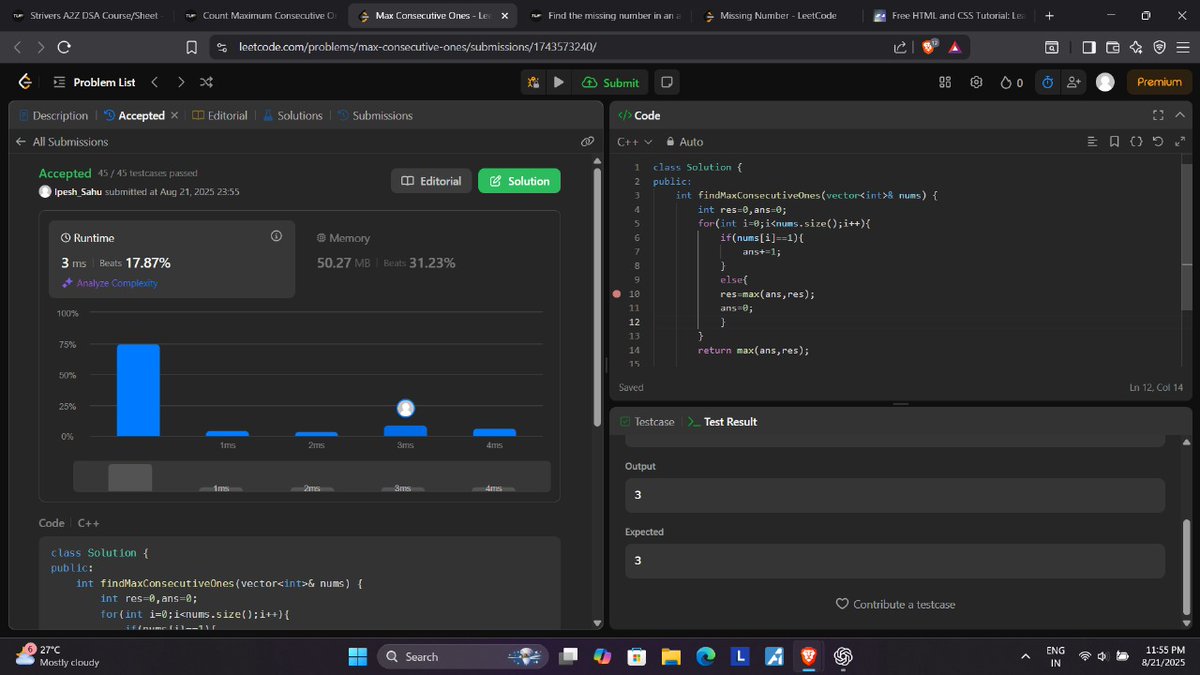sahu_ipesh's tweet image. Day 2 of #100DaysOfCode

→ Solved 2 DSA questions on arrays on  LeetCode.
→ Explored CSS concepts: &amp;lt;span&amp;gt;, Google Fonts, background images, IDs &amp;amp; text-shadow
