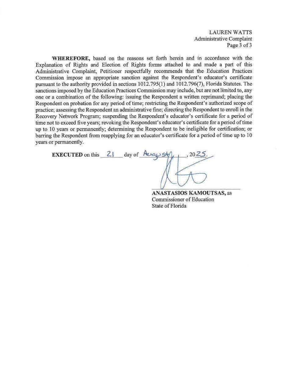 A teacher chose to designate a student as the “most likely to become a dictator.” A parent brought this issue to my attention. I immediately took action to investigate the issue. I found probable cause and will take every necessary action to ensure this teacher never teaches