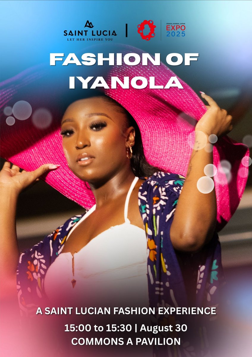 ExportStLucia's tweet image. 🇱🇨✨ Saint Lucia takes the global stage at Expo Osaka 2025!

📅 August 30th, 2025 (JST)
🎶 Culture | 🎭 Fashion | 🎉 Parade | 🎤 Music
Join us as we showcase the spirit of Saint Lucia to the world 🌍

#Expo2025 #SaintLucia #NationalDay #OsakaJapan