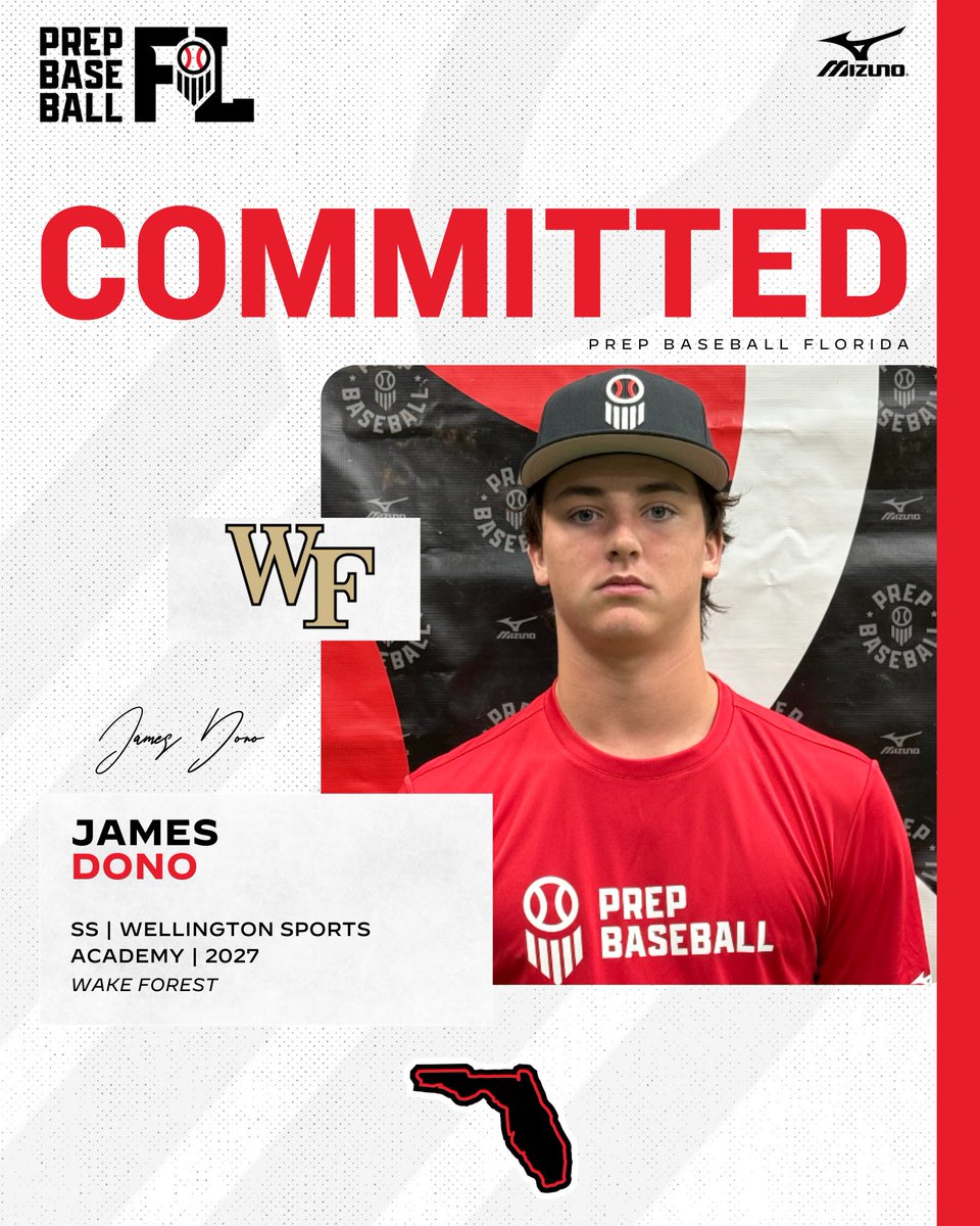 𝐂𝐨𝐦𝐦𝐢𝐭𝐦𝐞𝐧𝐭 𝐔𝐩𝐝𝐚𝐭𝐞

'27 SS James Dono (<a href="/WSportsacademy_/">Wellington Sports Academy</a>) has committed to <a href="/WakeBaseball/">Wake Forest Baseball</a>.

Congratulations to James and his family.

<a href="/JamesDono2027/">James Dono</a> | <a href="/ftbteams/">ftbteams</a> 
 
👤: loom.ly/66xZJ_0