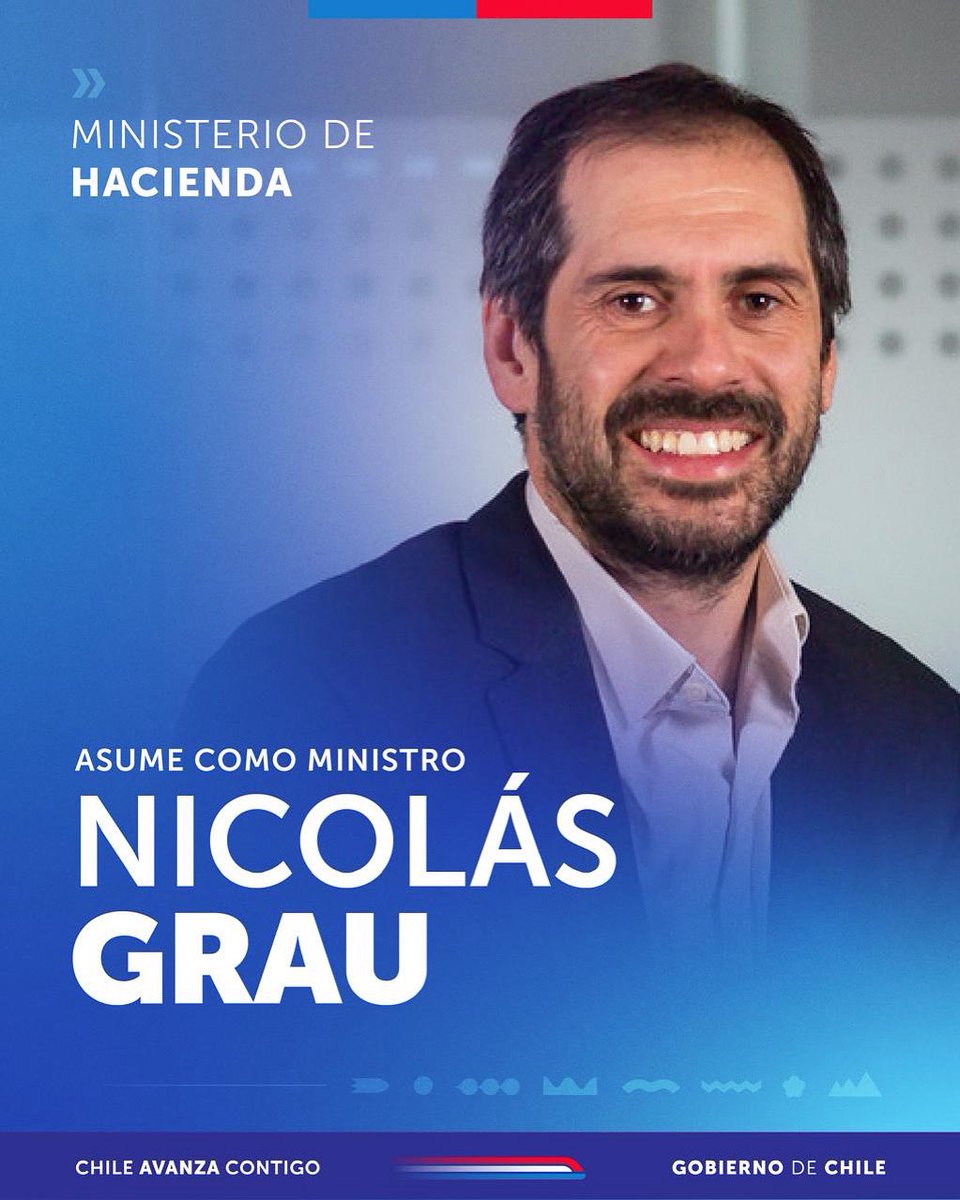 Le damos la bienvenida al ministro Nicolás Grau, que asume como titular del Ministerio de Hacienda desde este 21 de agosto. ¡Mucho éxito en su gestión!